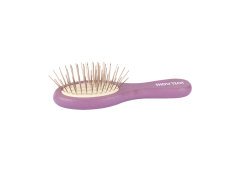 Mini Wooden Pin Brush 12cm Oval Purple